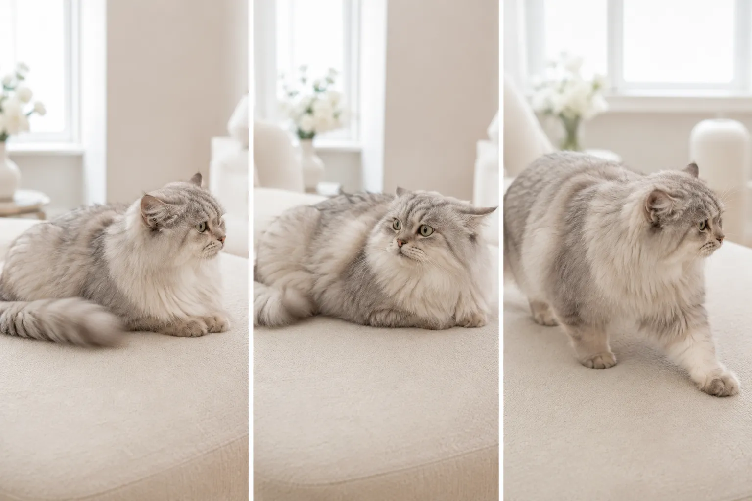 Signs that a cat is uncomfortable during grooming