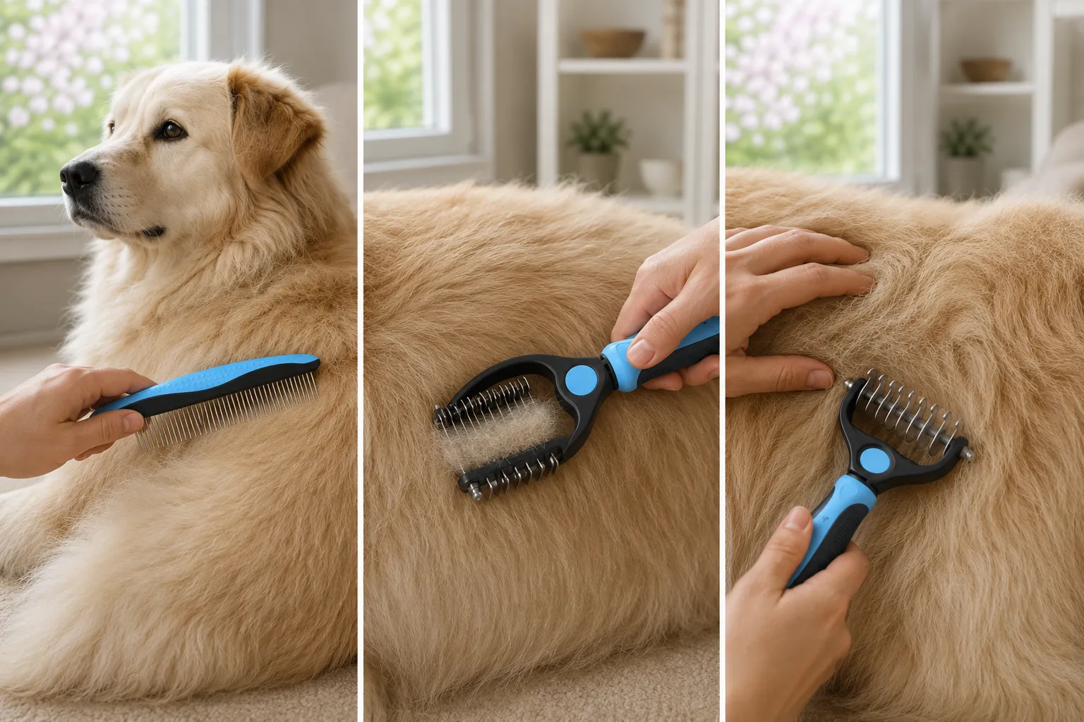Using the Docrok comb and 17-tooth side during seasonal shedding