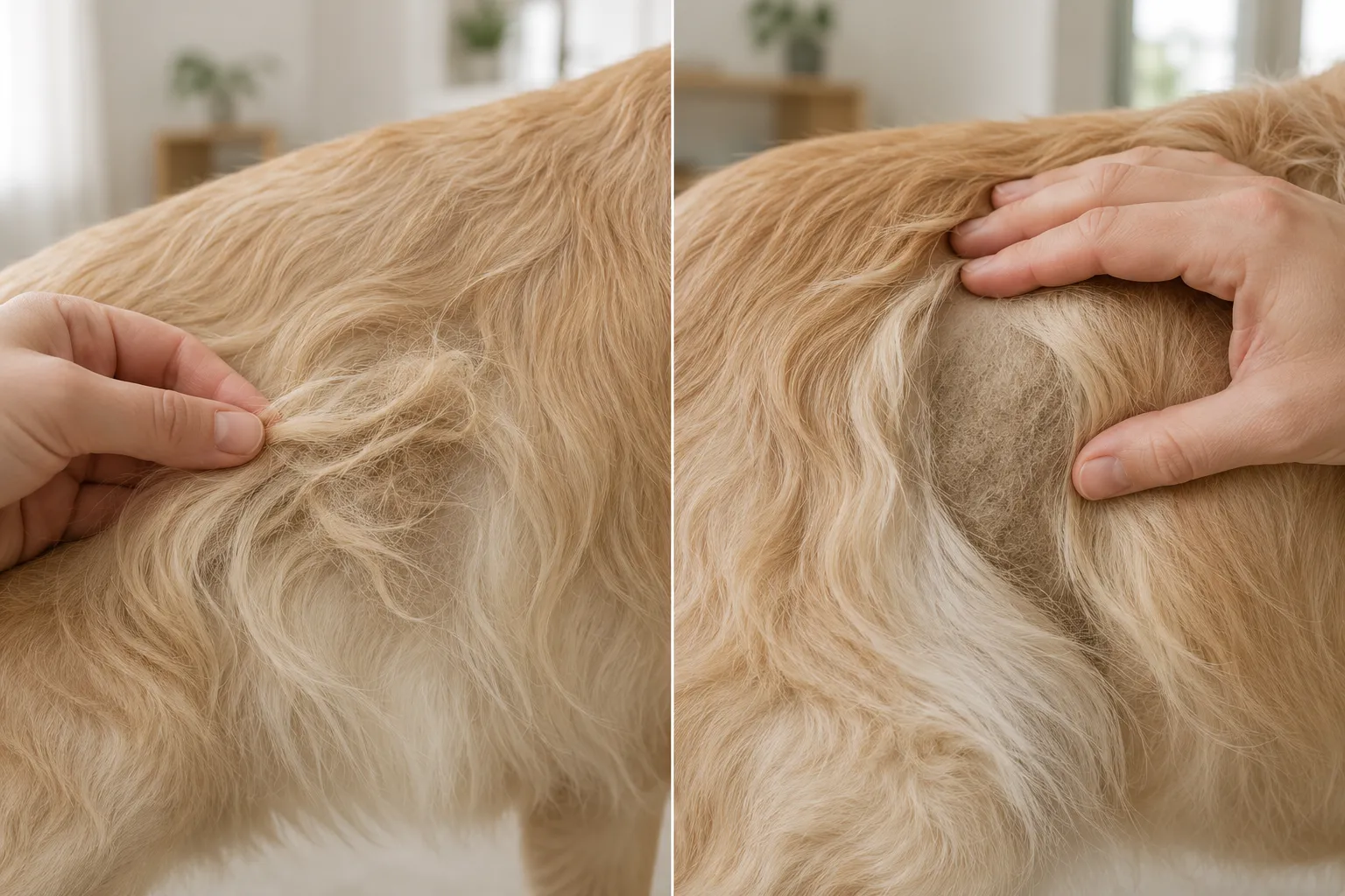Difference between a loose tangle and a tight mat close to the skin