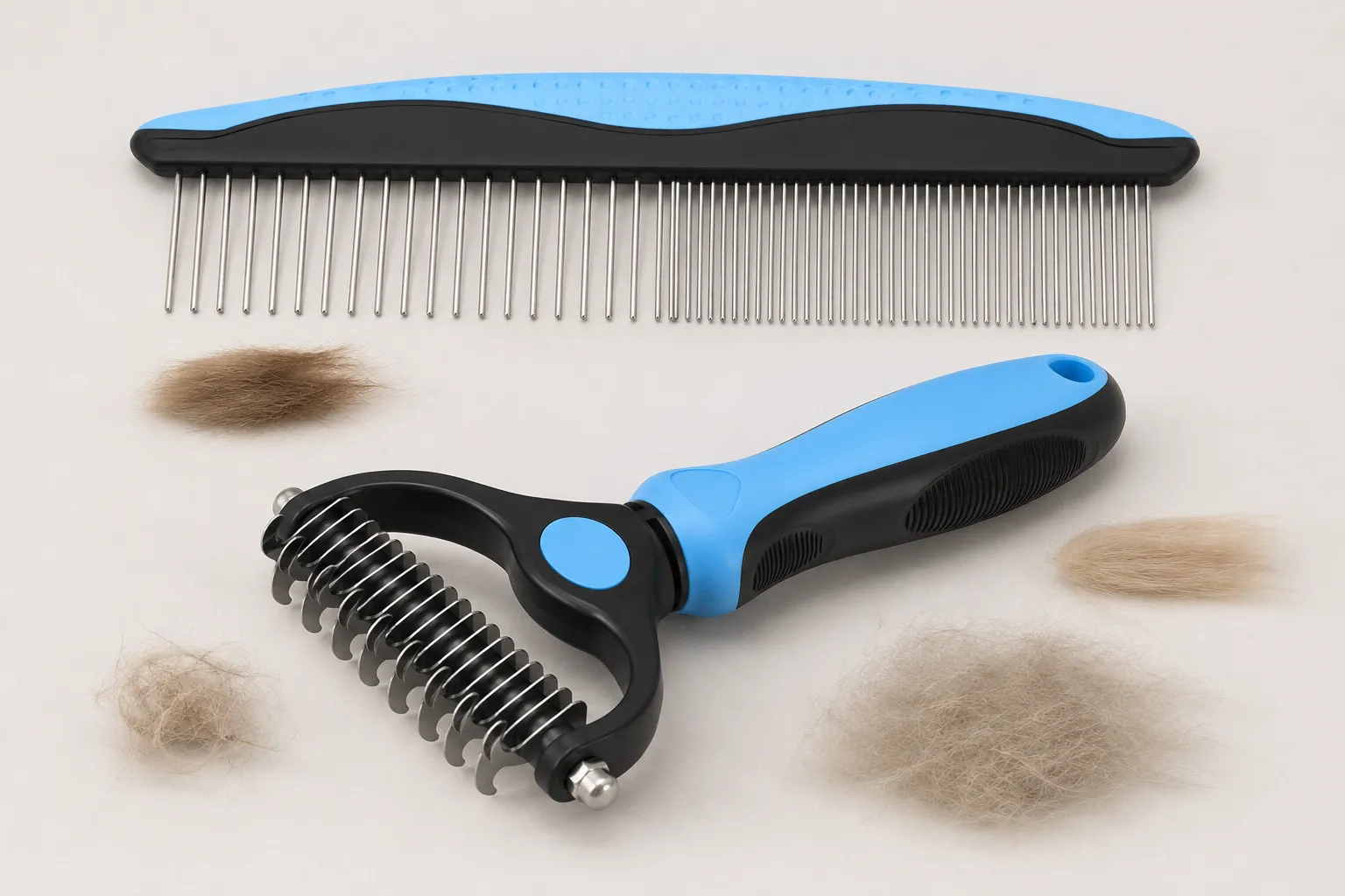 Different roles of the Docrok rake and metal grooming comb
